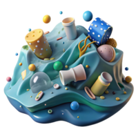 stunning modern Plastic Waste Accumulating on Ocean Surface Transparent Background exclusive png