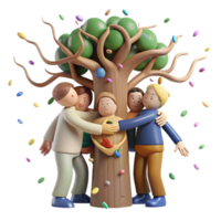 beautiful vintage Group Hugging Tree Cutout Transparent Background exclusive png
