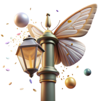 beautiful traditional Low Angle Shot of Moth Attracted to Lamppost Transparent Background png