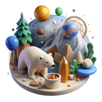 serene traditional Protecting Hibernating Animals Through Conservation Efforts Cutout Naturalistic Style detailed png