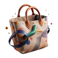 beautiful modern Printed Fabric Tote Bag with Handles Isolated png