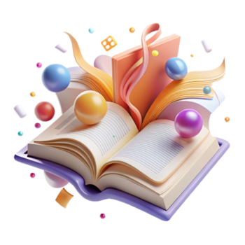 elegante rústico abierto libro con destacado texto transparente elemento profesional png