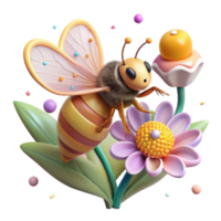 dramatic minimalist Honeybee Gathering Nectar From Bluebell Transparent Background authentic png