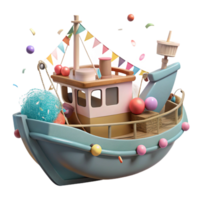 impressive rustic Large Fishing Boat Cutout Isolated Element Side Profile professional png