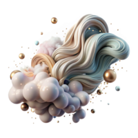 vibrant artistic Group of Wispy Clouds Cutout with Elegant Flow high resolution png