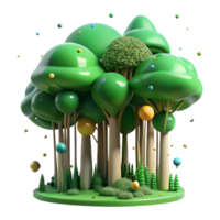 serene classic Green Forest Canopy Aerial View Isolated high resolution png