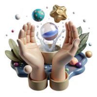 magnificent classic Hands Cupping Water Source Soft Lighting Transparent Background high resolution png