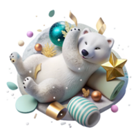 stunning rustic Polar Bear Cub Rolling in Snow Cutout Playful Scene exclusive png