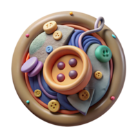 magnificent minimalist Handcrafted Clay Button Cutout on a Transparent Background high resolution png