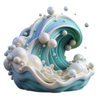 elegant rustic Ocean Waves Crashing with White Foam Isolated original png