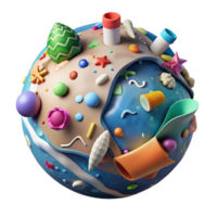 impressive artistic Ocean Plastic Garbage Patch Cutout with Colorful Debris exclusive png