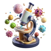 serene abstract Microscope View of Bacteria Cells Transparent Background original png