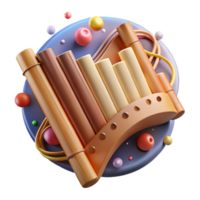 serene rustic Peruvian Pan Flute Wooden Instrument Isolated Transparent Background original png