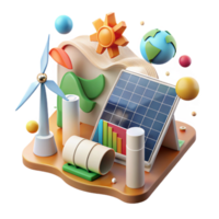serene abstract Renewable Energy Infographic Chart Isolated Element high quality png