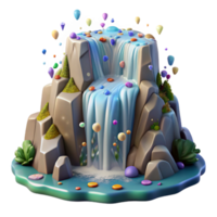 extraordinary vintage Large Waterfall Rush Isolated on Transparent Background png