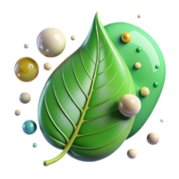 serene rustic Green Leaf with Water Droplets Isolated on Transparent Background high resolution png