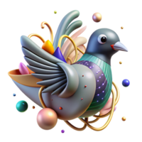 serene abstract Graffiti Bird Design Isolated with Fluid Lines genuine png