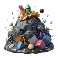 impressive vintage Landfill Waste Pile Cutout with Dark Colors high resolution png