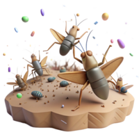 impressive classic Locust Swarm Migration Shadow Isolated Ground Detail Transparent Background premium png