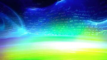 Abstract background with floating handwritten text in neon colors video