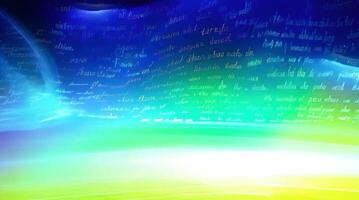 Colorful abstract background with floating handwritten text, ideal for technology, science, or communication projects video