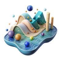 vibrant modern Graphical Representation of Ph Levels in Ocean Transparent Background exclusive png