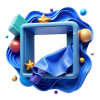 extraordinary creative Modern Blue Square Frame Cutout original png
