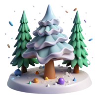 magnificent contemporary Pine Tree Snow Covered Forest Winter Scene Cutout authentic png
