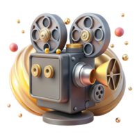 beautiful vintage Historical Film Projector Transparent Background with Front View high quality png