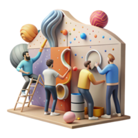 stunning abstract Group Painting Mural on Community Wall Transparent Background detailed png