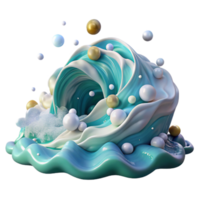 extraordinary artistic Ocean Waves Crashing on Shore Dynamic Angle Cutout detailed png