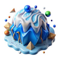 elegant artistic Melting Glacier Top View Isolated Element genuine png