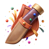 elegant abstract Hunter Knife Sheath Detail Isolated with Leather Texture png