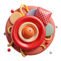 impressive abstract Red Button Cutout with Circular Shape genuine png