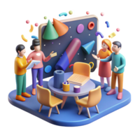 wonderful abstract Realistic View Teamwork Meeting Cutout with Transparent Background premium png
