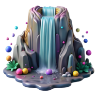 elegant modern Large Waterfall Rush Isolated on Transparent Background high resolution png