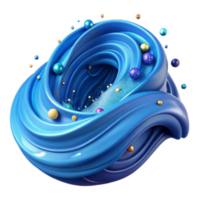 serene vintage Ocean Current Flow Illustration Blue Isolated genuine png