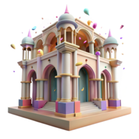 extraordinary minimalist Renaissance Palace Isolated with Arched Windows authentic png