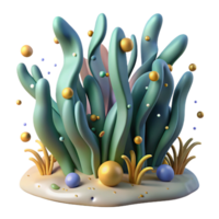elegant minimalist Kelp Forest Isolated Element Sunlight Filtering Through original png