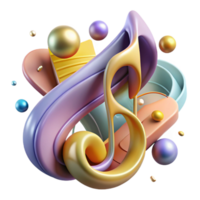 magnificent modern Graffiti Musical Note Design Isolated with Elegant Curves png