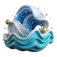 serene minimalist Ocean Waves Cutout Transparent Background high resolution png