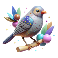 wonderful creative Grassland Bird on Branch Isolated on Transparent Background high resolution png