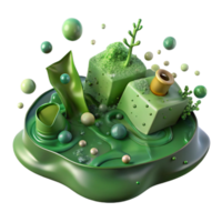 extraordinary rustic Polluted Water with Algae Bloom Isolated Transparent Background Green Tint exclusive png