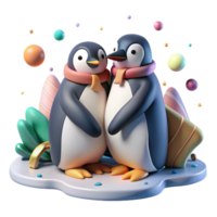 elegant creative Penguins Huddling for Warmth Isolated Image png