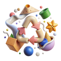 vibrant traditional Recycling Symbols Collection Cutout detailed png