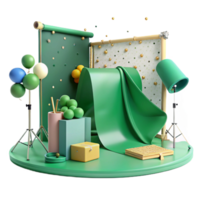 vibrant rustic Green Screen Studio Setup Isolated Element exclusive png