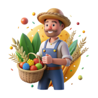 magnificent abstract Local Farmer with Harvest Isolated Warm Sunlight png