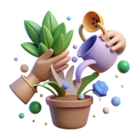 impressive abstract Hands Watering Plant Cutout premium png