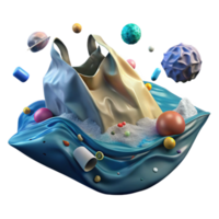 magnificent creative Plastic Bag Floating in Ocean Isolated Underwater View professional png