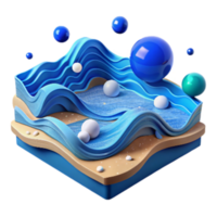 serene creative Ocean Salinity Level Illustration Blue Transparent Cutout high resolution png